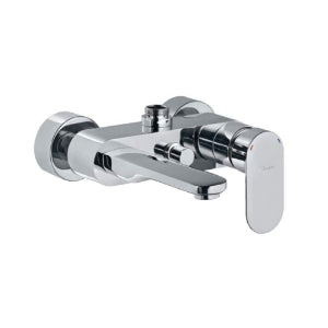 Jaquar Opal Prime Single Lever Bath & Shower Mixer OPP-15115PM with Provision for Connection to Exposed Shower Pipe (SHA-1211) with Connecting Legs & Wall Flanges-Shower Mixer-dealsplant