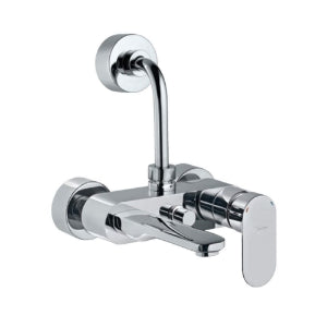 Jaquar Opal Prime Single Lever Wall Mixer OPP-15117PM with Provision For Overhead Shower with 115mm Long Bend Pipe On Upper Side, Connecting Legs & Wall Flanges-Wall Mixer-dealsplant