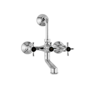 Jaquar Queen's Prime Faucets Wall Mixer with Provision For Overhead Shower QQP-7273PM with 115mm Long Bend Pipe On Upper Side, Connecting Legs & Wall Flanges-Wall Mixer-dealsplant