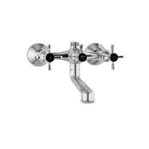 Jaquar Queen's Prime Faucets Wall Mixer QQP-7217PM with Telephone Shower Arrangement, Connecting Legs & Wall Flanges but without Crutch & Telephone Shower-Wall Mixer-dealsplant