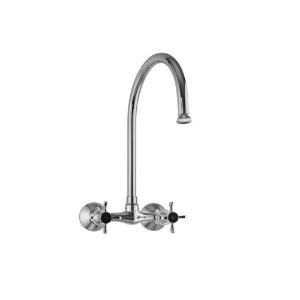 Jaquar Queen's Prime Faucets Sink Mixer with Regular Swinging Spout QQP-7309PM (Wall Mounted Model) with Connecting Legs & Wall Flanges-sink mixer-dealsplant