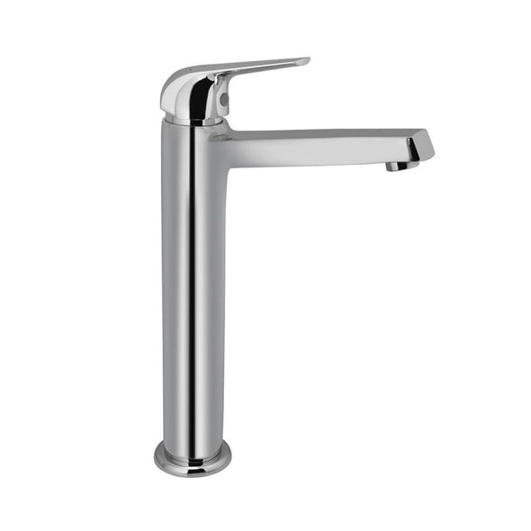 Jaquar Continental Prime Single Lever High Neck Basin Mixer COP-005BPM without Popup Waste, with 600mm Long Braided Hoses-Basin Mixer-dealsplant