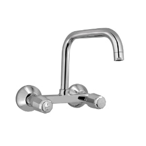 Jaquar Continental Prime Sink Mixer Chrome COP-309PM with Pipe Swinging Spout (Wall Mounted Model) with Connecting Legs & Wall Flanges-sink mixer-dealsplant