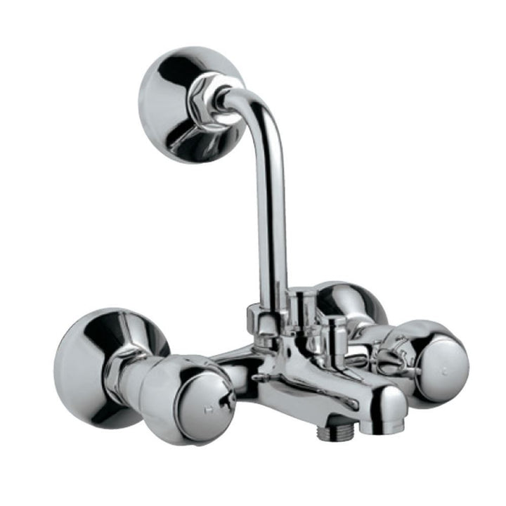 Jaquar Clarion Wall Mixer 3 In 1 System CQT-23281UPR with Provision for both Hand Shower & Overhead Shower Complete with 115mm Long Bend Pipe on Upper Side, Connecting Legs & Flanges (without Hand & Overhead Shower)-Wall Mixer-dealsplant