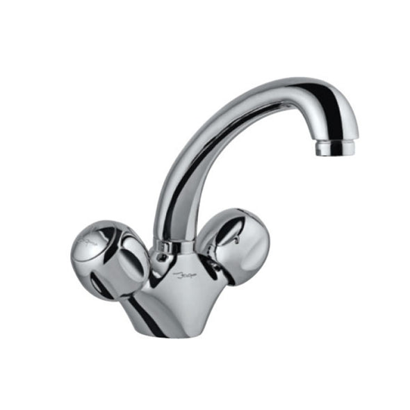 Jaquar Clarion Sink Mixer Chrome CQT-23309B with Swinging Spout (Table Mounted Model) with 450mm Long Braided Hoses-sink mixer-dealsplant