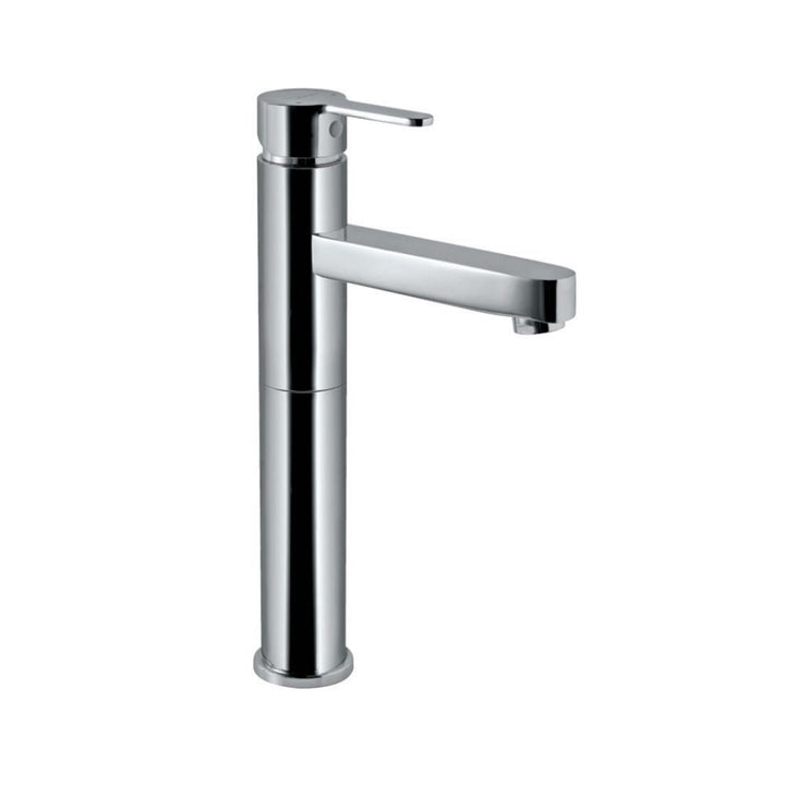 Jaquar Fusion Single Lever High Neck Basin Mixer FUS-29005NB without Pop-up Waste, with 600mm Long Braided Hoses-Basin Mixer-dealsplant