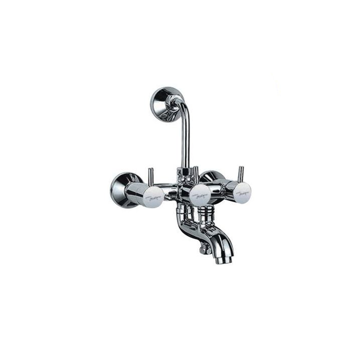 Jaquar Florentine Mixer and Diverter Wall Mixer 3-in-1 System with Provision for both Hand Shower and Overhead Shower Complete with 115mm Long Bend Pipe, Connecting Legs & Wall Flange FLR-CHR-5281N-Mixer and Diverter-dealsplant