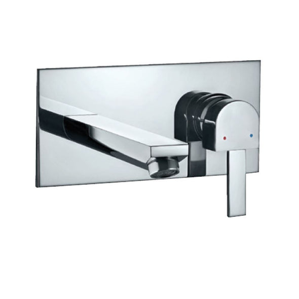 Jaquar D'Arc Exposed Part Kit of Single Lever Basin Mixer Chrome DRC-37233NK Wall Mounted Consisting of Operating Lever, Cartridge Sleeve, Wall Flange, Nipple & Spout-Basin Mixer-dealsplant