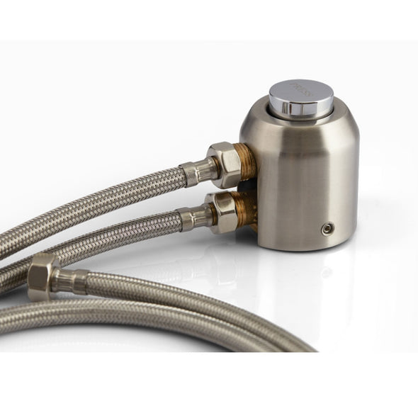 Jaquar Pressmatic Foot Operated Valve Chrome PRS-STL-033EFP with Two 900 & 1200mm Long Braided Hoses with 15mm Nuts-Foot Operated Valve-dealsplant
