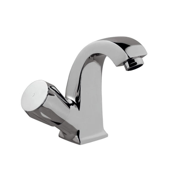 Jaquar Continental Basin Tap with Left Hand Operating Knob Chrome CON-123BKN 375mm Long Braided Hoses-Basin Tap-dealsplant