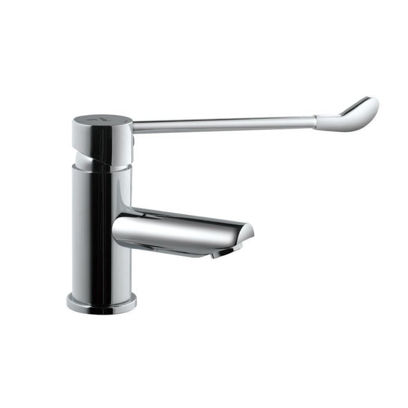 Jaquar Medi Series Florentine Single Lever Basin Mixer Chrome FLR-5033B with Extended Lever Handle without Popup Waste with 375mm Long Braided Hoses-Single Lever Basin Mixer-dealsplant