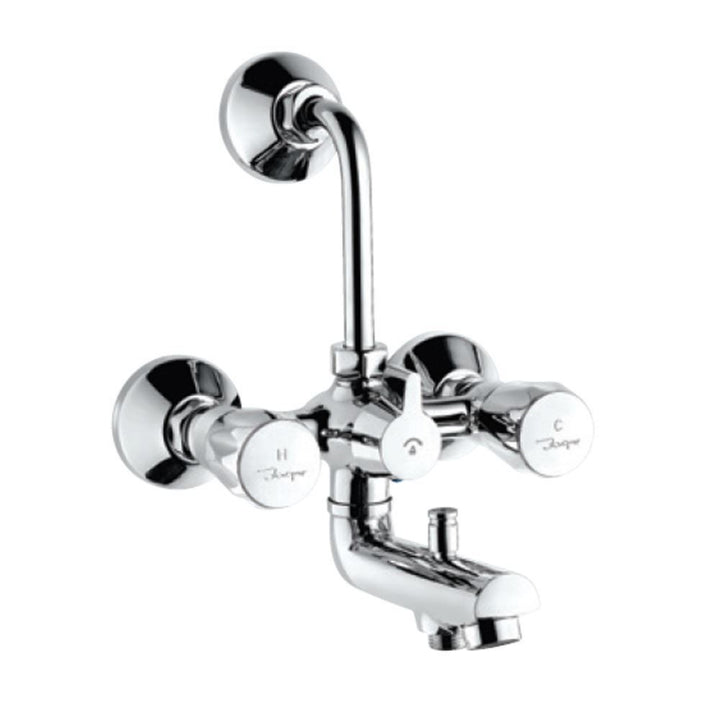 Jaquar Continental Wall Mixer 3 In 1 System CON-281KN with Provision for both Hand Shower and Overhead Shower Complete with 115mm Long Bend Pipe, Connecting Legs & Wall Flange-Wall Mixer-dealsplant