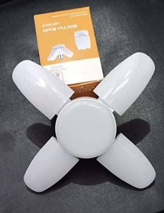 Ultra Bright 4 Blade Fan Shape 28W LED Light Bulb and B22 Holder For Home And Office Pendants (White)-LED Lamp-dealsplant