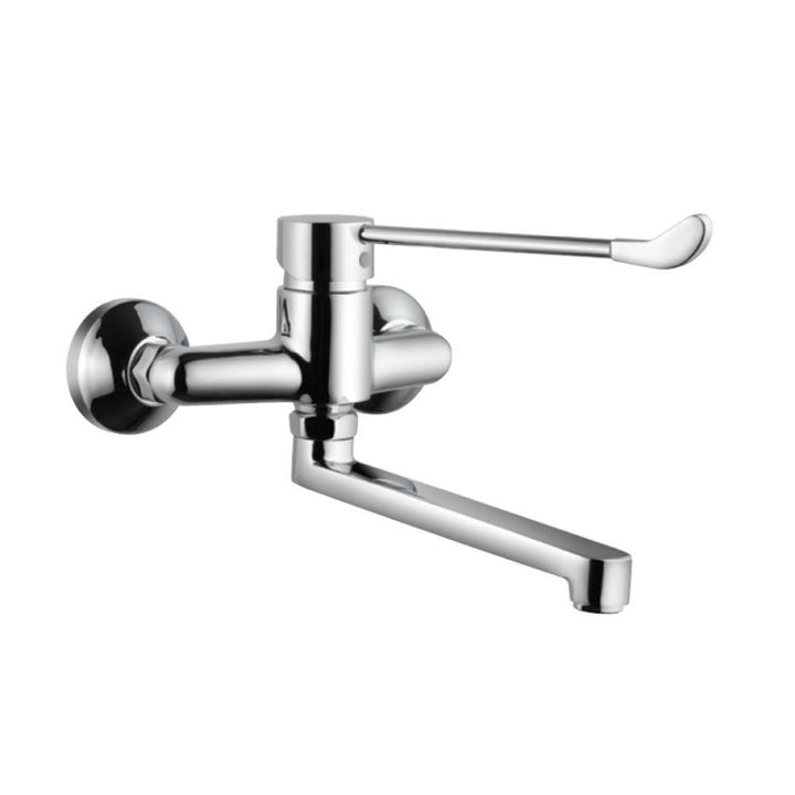 Jaquar Medi Series Single Lever Surgical Purpose Elbow Action Sink Mixer FLR-5166 (Wall Mounted) with Extended Operating Lever, Connecting Legs & Wall Flanges-sink mixer-dealsplant