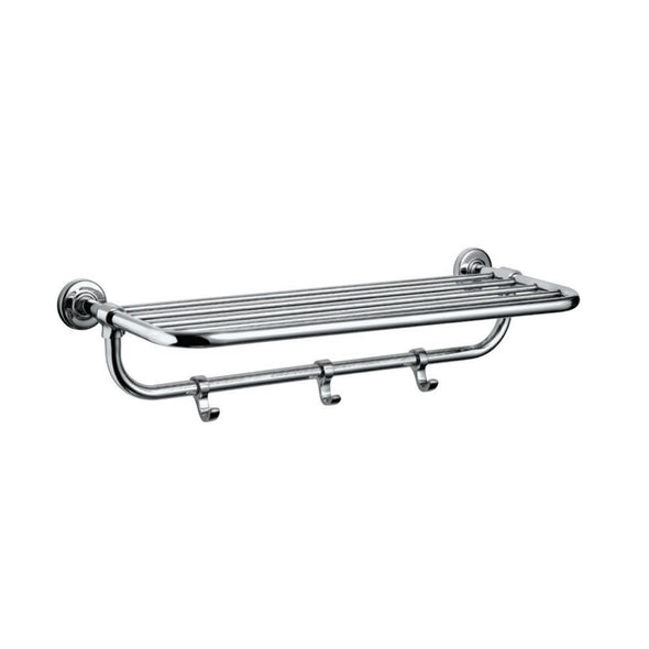 Jaquar Hotelier Towel Shelf with Lower Hanger Chrome AHS-1581H with Lower Hanger (Stainless Steel) with hook-Towel shelf-dealsplant