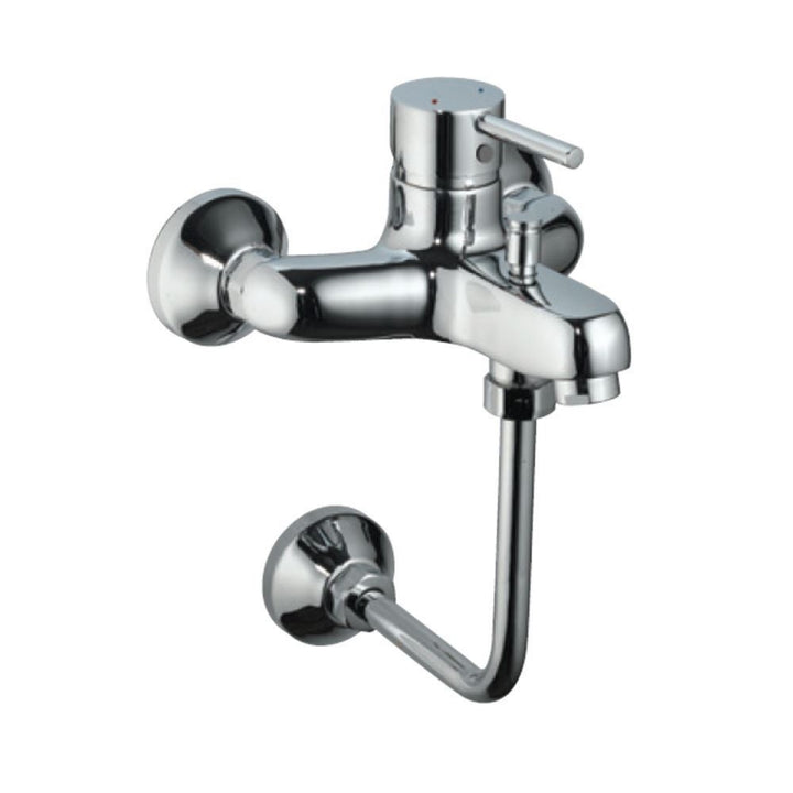 Jaquar Florentine Single Lever Wall Mixer FLR-5143 With Provision For Overhead Shower With 150X150mm Long Bend Pipe On Lower Side, Connecting Legs & Wall Flanges-Wall Mixer-dealsplant