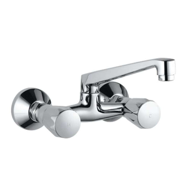 Jaquar Continental Sink Mixer Chrome CON-309KNM with Swinging Spout (Wall Mounted Model) With Connecting Legs & Wall Flanges-sink mixer-dealsplant