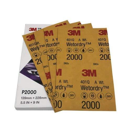 3M 401Q - Abrasive Sheet - 2000 Grit - 5.5 Inch x 9 Inch Pack of 3 sheets-dealsplant