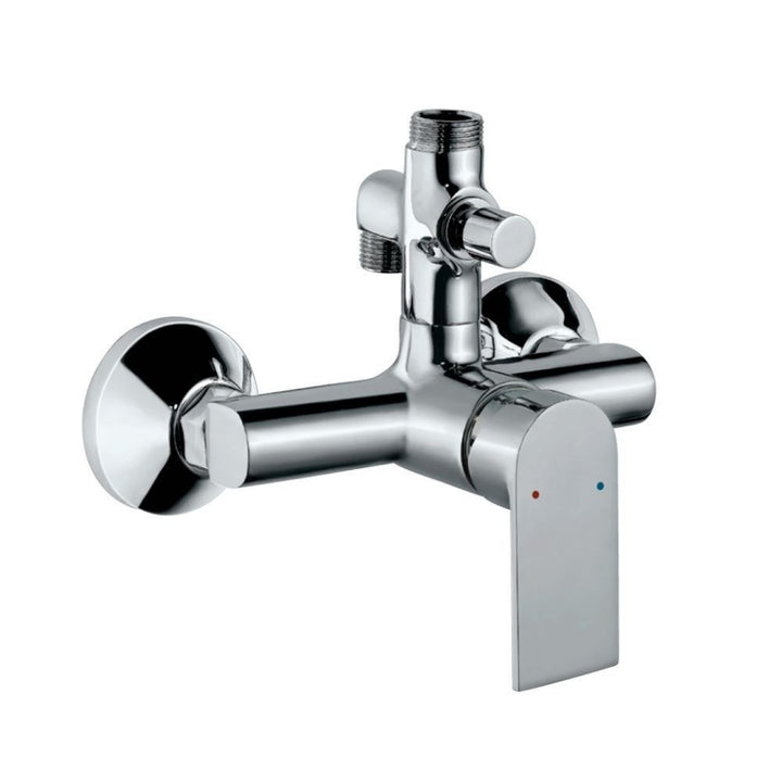 Jaquar Lyric Single Lever Shower Mixer LYR-38145 with Provision For Connection to Exposed Shower Pipe (SHA-1211NH & SHA-1213) & Hand Shower, Wall Mounted-Shower Mixer-dealsplant