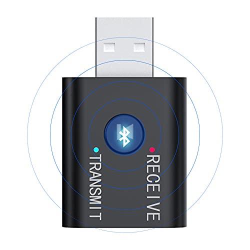 2-in-1 Bluetooth 5.0 USB Receiver Transmitter, Bluetooth Audio Transmitter Receiver for Home Theatre, Speakers, Bluetooth Audio Adapter for Music System-Bluetooth Transmitters-dealsplant