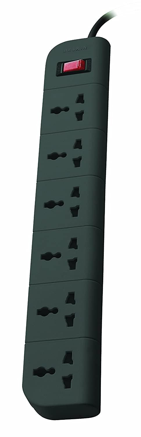 Belkin Power Strip 6-outlet Surge Protector,2 meter cord for Home, Office, Travel, Computer Desktop & Charging Brick-Power Strip-dealsplant