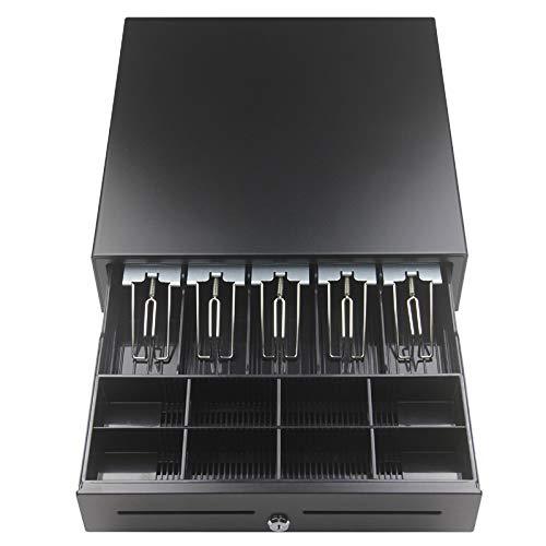 GOBBLER Electronic & Manual Metal Cash Drawer for Point of Sale (POS) System with Coin Tray, 5 Bill / 8 Coin (Black) Cash Drawer-Drawer Slides-dealsplant