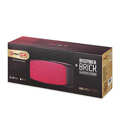 Enter-Go - Boomer Brick - HD Stereo Sound Bluetooth Speaker with USB Mode, TF Card, FM Radio and AUX (RED)-Speakers-dealsplant