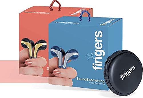 Fingers SoundBoomerang Wired Earphones for Exceptional Audio Experience (with Golden L-pin Connector and Free Zip Carry Case)-Wired Earphone-dealsplant