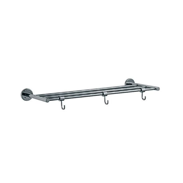 Jaquar Continental Towel Rack 600mm Long ACN-1181FHS Without Lower Hangers but with 3 hooks, Stainless Steel-towel rack-dealsplant