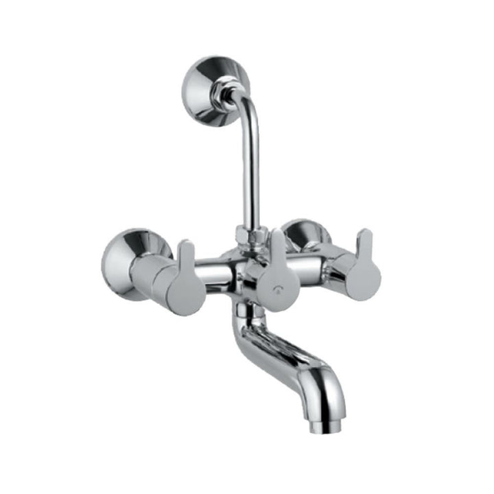 Jaquar Fusion Wall Mixer FUS-29273UPR with Provision For Overhead Shower with 115mm Long Bend Pipe On Upper Side, Connecting Legs & Wall Flanges-Wall Mixer-dealsplant