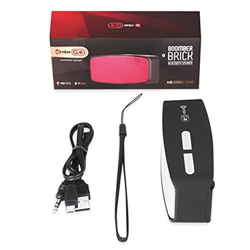 Enter-Go - Boomer Brick - HD Stereo Sound Bluetooth Speaker with USB Mode, TF Card, FM Radio and AUX (RED)-Speakers-dealsplant