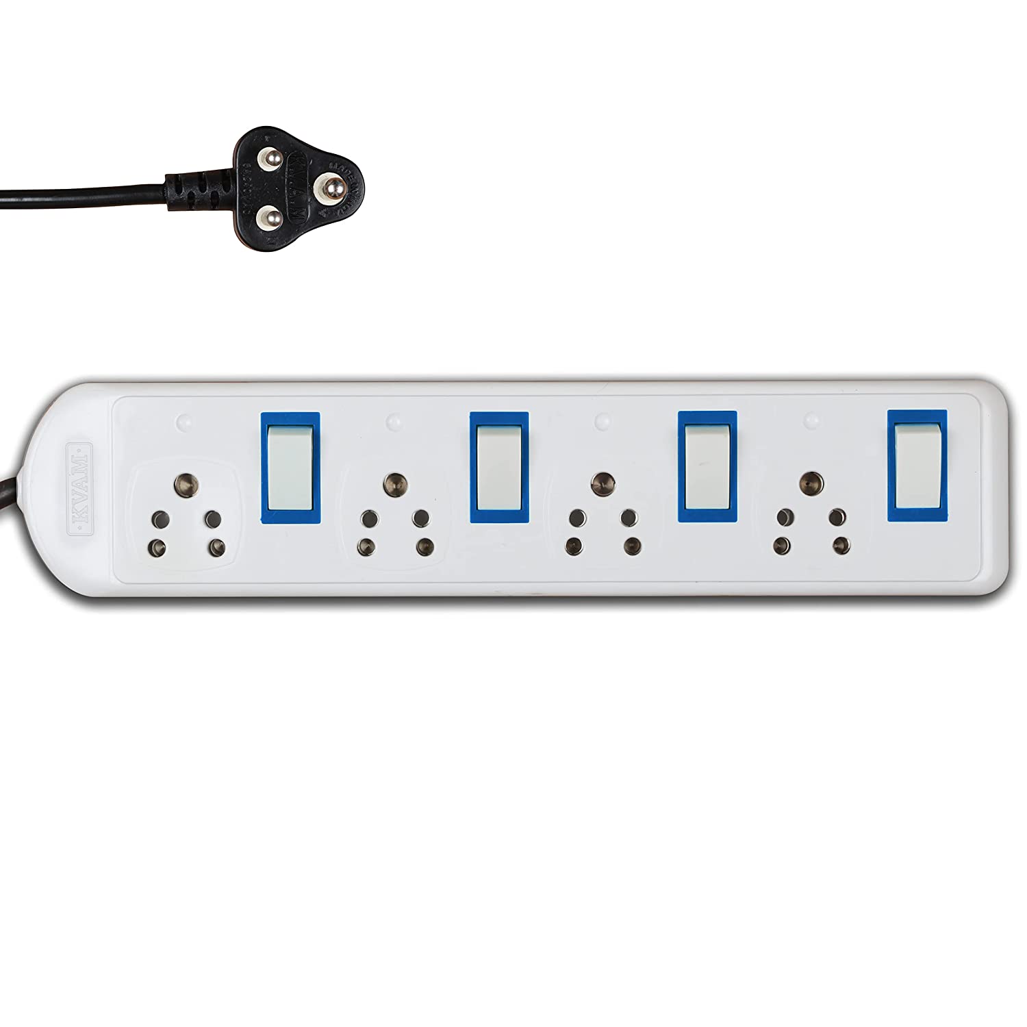 KVAM Thunder 4+4 Extension Cord || 4 Individual Spacious Switches & Sockets || Fuse/ Surge Protector-KVM Switches-dealsplant