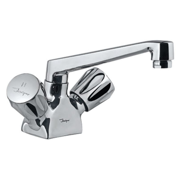 Jaquar Continental Sink Mixer Chrome CON-309KNBM with Swinging Spout (Table Mounted Model) with 450mm Long Braided Hoses-sink mixer-dealsplant