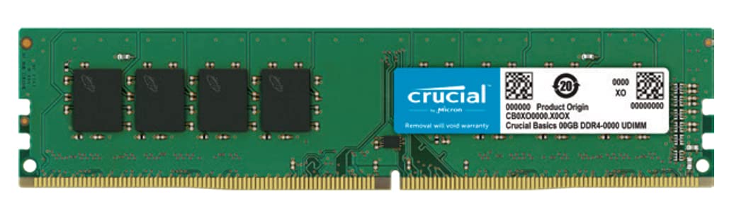 Crucial Basics 8GB DDR4 1.2v 2666Mhz CL19 UDIMM RAM Memory Module for Desktop, Green-Computer Desktop RAM-dealsplant