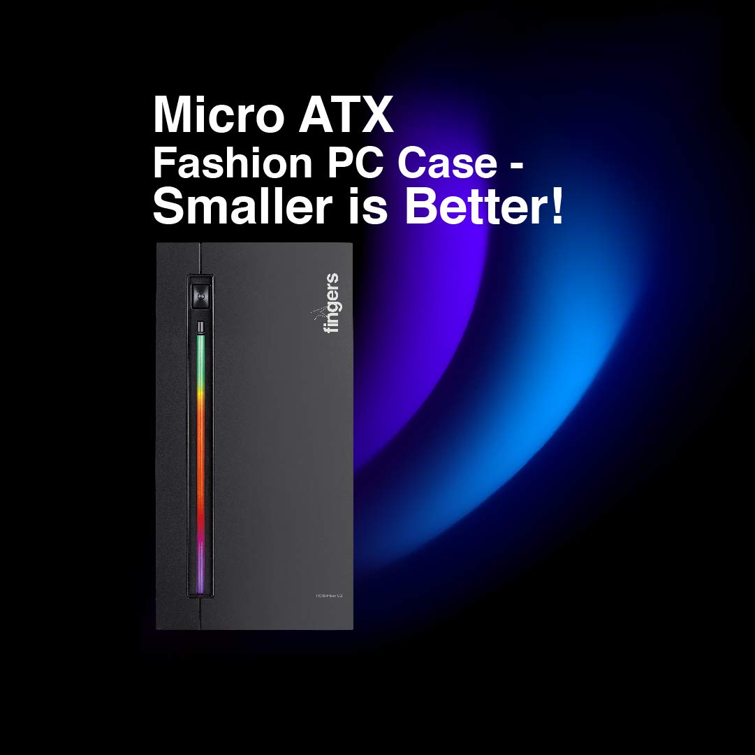 Finger's RGB-Flow India's First Micro ATX PC C2 Fashion Computer Case Cabinet with ARGB LEDs-Computer PC Case-dealsplant