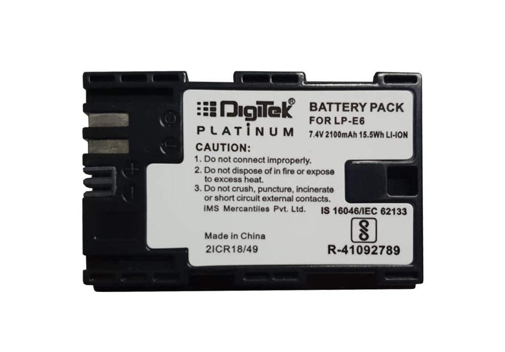 DIGITEK (LP-E6 Platinum) 2100mAh Rechargeable Lithium-ion Battery for DSLR Camera | Compatibility - EOS SD Mark III, Mark II, EOS 7D, EOS 6D, 60D, 70D (6 month warranty)-Camera Batteries-dealsplant
