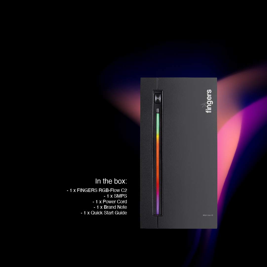 Finger's RGB-Flow India's First Micro ATX PC C2 Fashion Computer Case Cabinet with ARGB LEDs-Computer PC Case-dealsplant