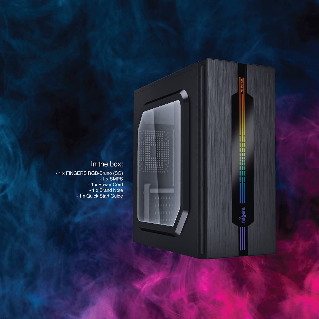 V Led Pattern Pc Case Fingers RGB-Bruno (SG) Computer Case (with Side Transparent Glass Full