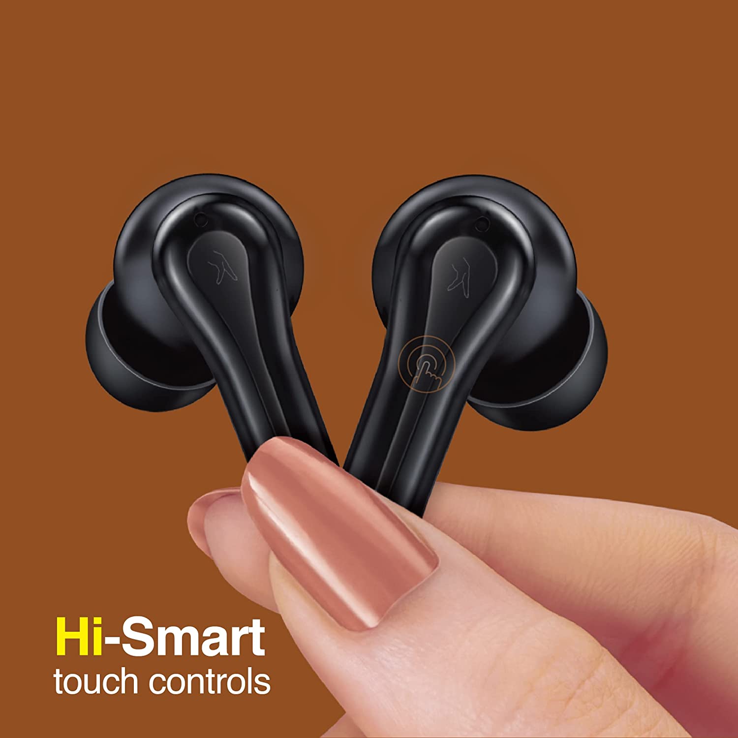 FINGERS Go-Hi Pods - True Wireless Earbuds (Incredible 28 Hours Playback, Hi-Speed Charging, Surround Noise Cancellation, Smart Touch Controls, Sweat Resistant)-Earbuds-dealsplant