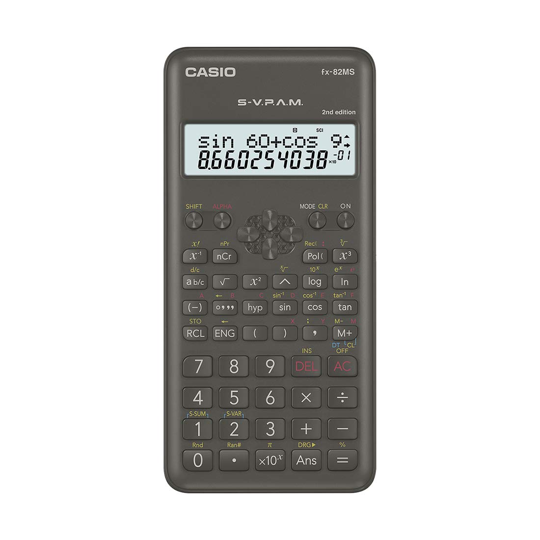 Casio FX-82MS 2nd Gen Non-Programmable Scientific Calculator, 240 Functions and 2-line Display, Black-Scientific Calculator-dealsplant