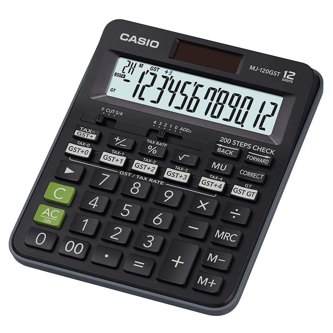 Casio MJ-120GST GST Calculator (Black) GST Calculator for Easy and Fast GST Calculation (Price Plus GST, Price Less GST, and Total GST Calculation)-GST Calculator-dealsplant