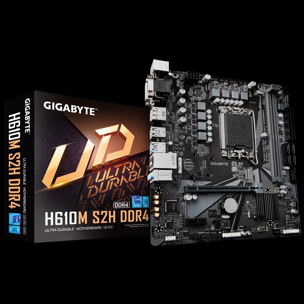 GIGABYTE MOTHERBIARD H610M-S2 DDR4 Ultra Durable Supports 12th Gen Intel® Core™ Series Processors-Motherboard-dealsplant