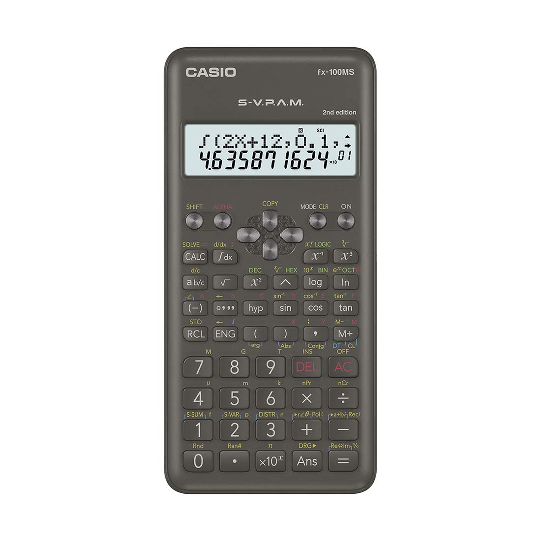 Casio FX-100MS 2nd Gen Non-Programmable Scientific Calculator, 300 Functions and 2-line Display, Black-Calculators-dealsplant