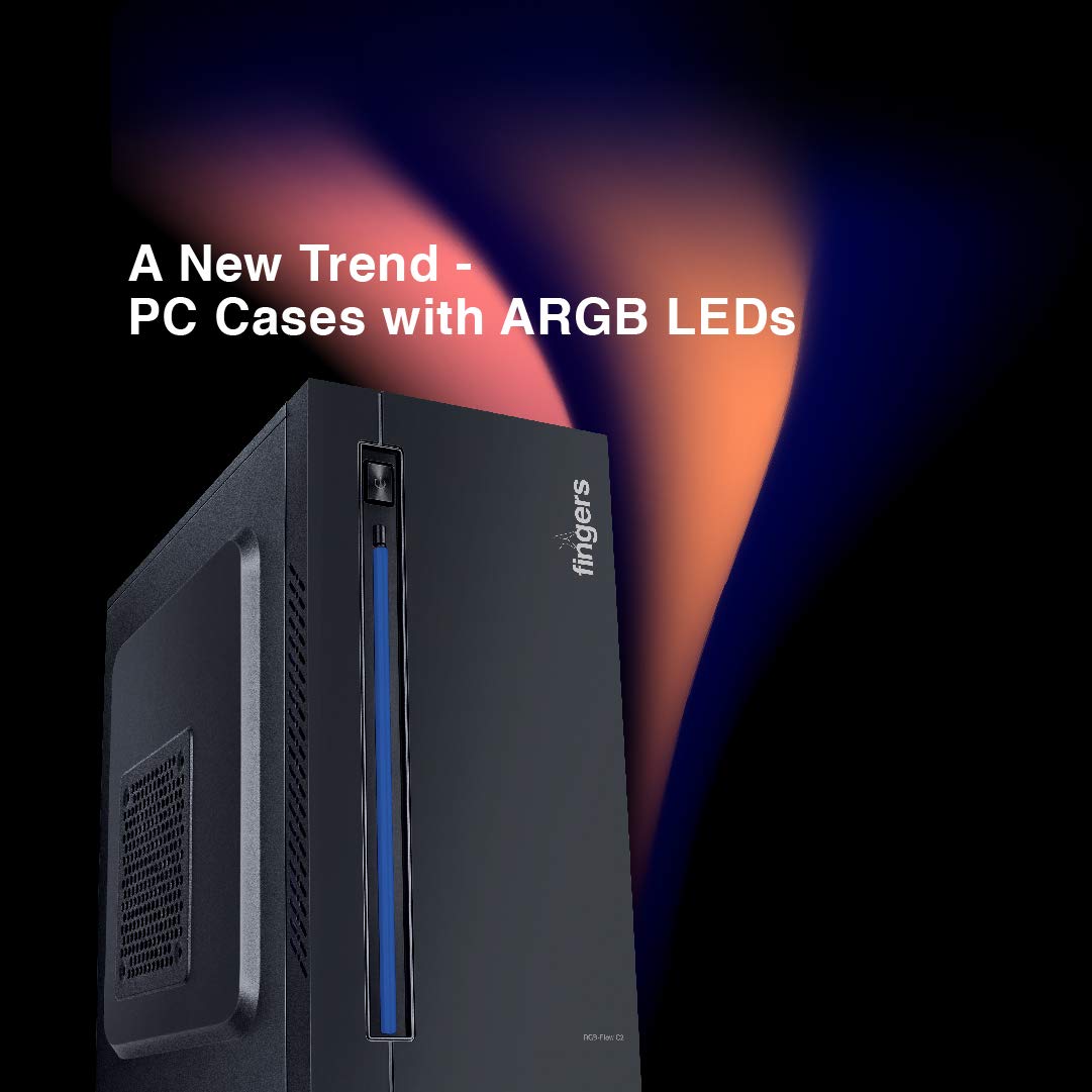 Finger's RGB-Flow India's First Micro ATX PC C2 Fashion Computer Case Cabinet with ARGB LEDs-Computer PC Case-dealsplant