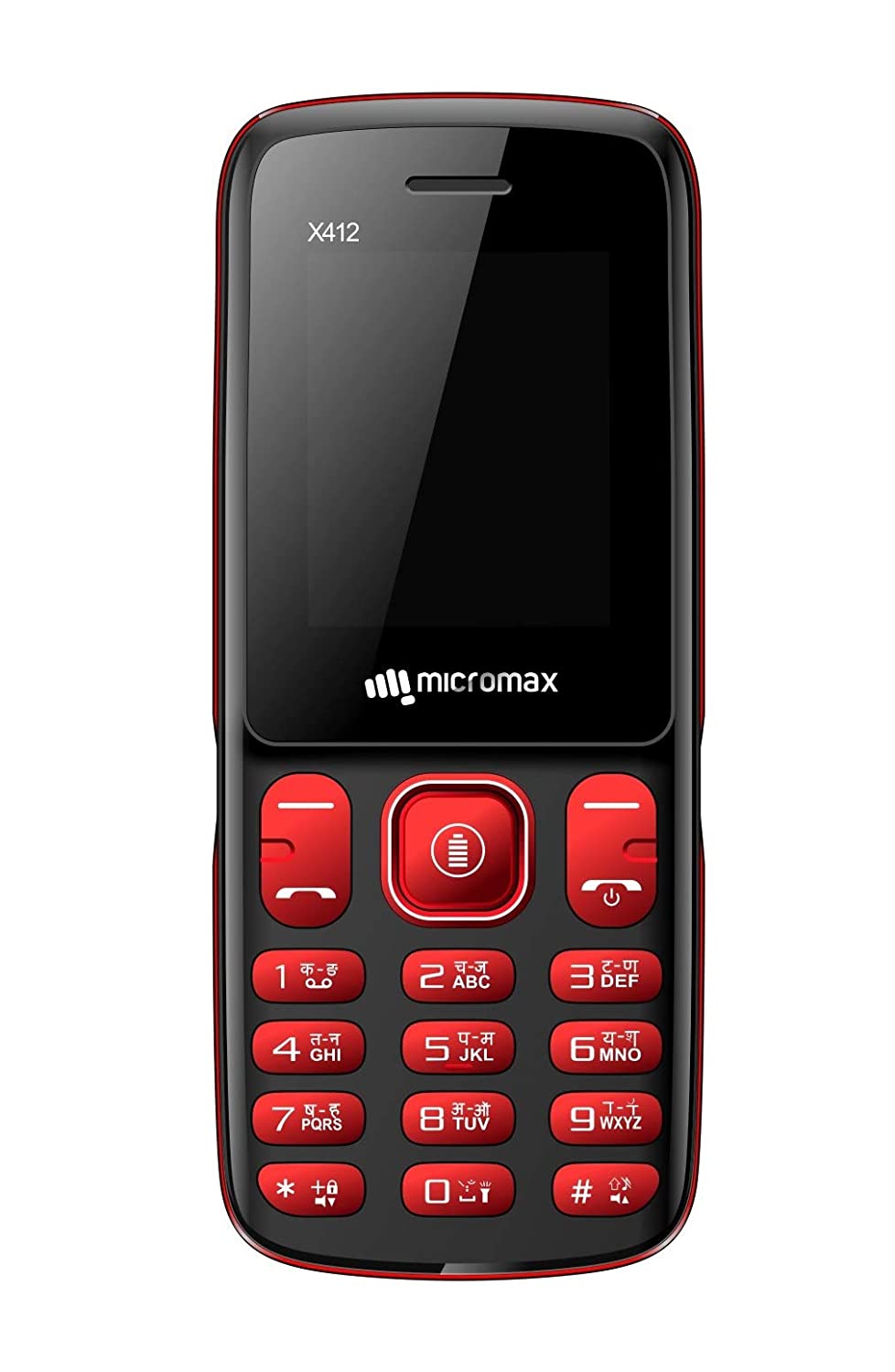 Micromax X412 (Black + Red) 1.77 inch screen, video & music player 800 mAh battery-Mobile Phones-dealsplant
