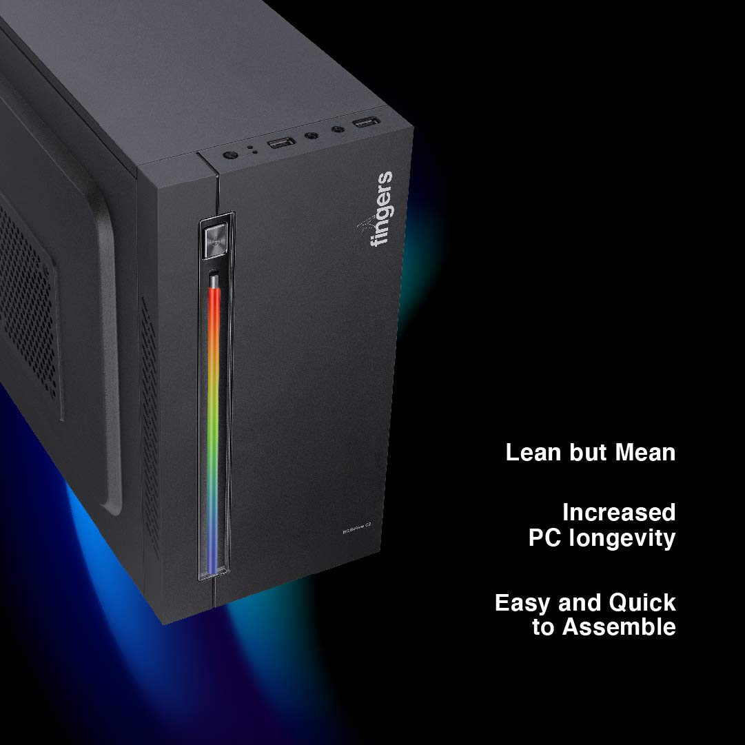 Finger's RGB-Flow India's First Micro ATX PC C2 Fashion Computer Case Cabinet with ARGB LEDs-Computer PC Case-dealsplant