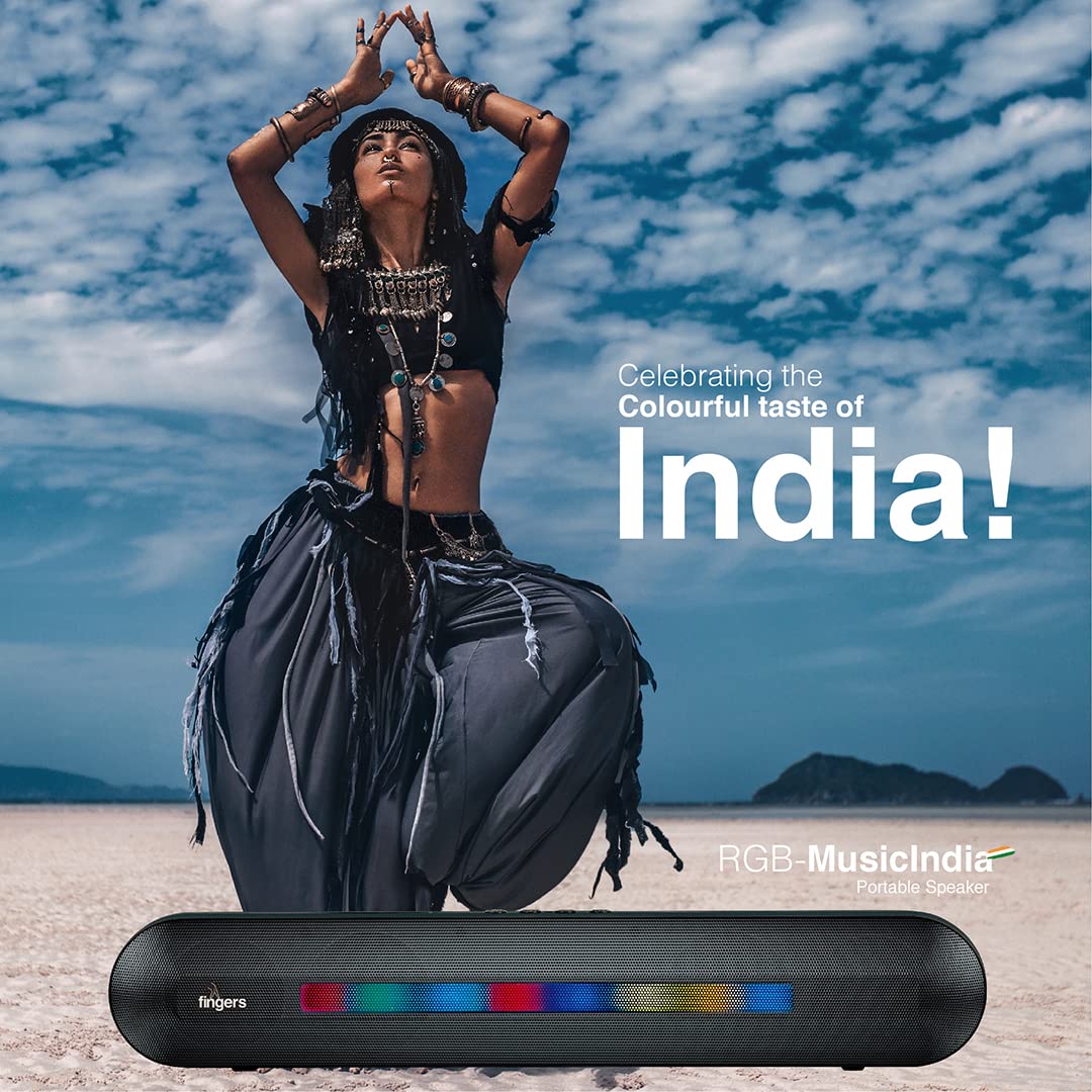 FINGERS RGB-MusicIndia Portable Speaker RGB Lights 15 W Deep Bass Up to 9 Hours Playback Bluetooth, FM Radio, USB, MicroSD & AUX-Speakers-dealsplant