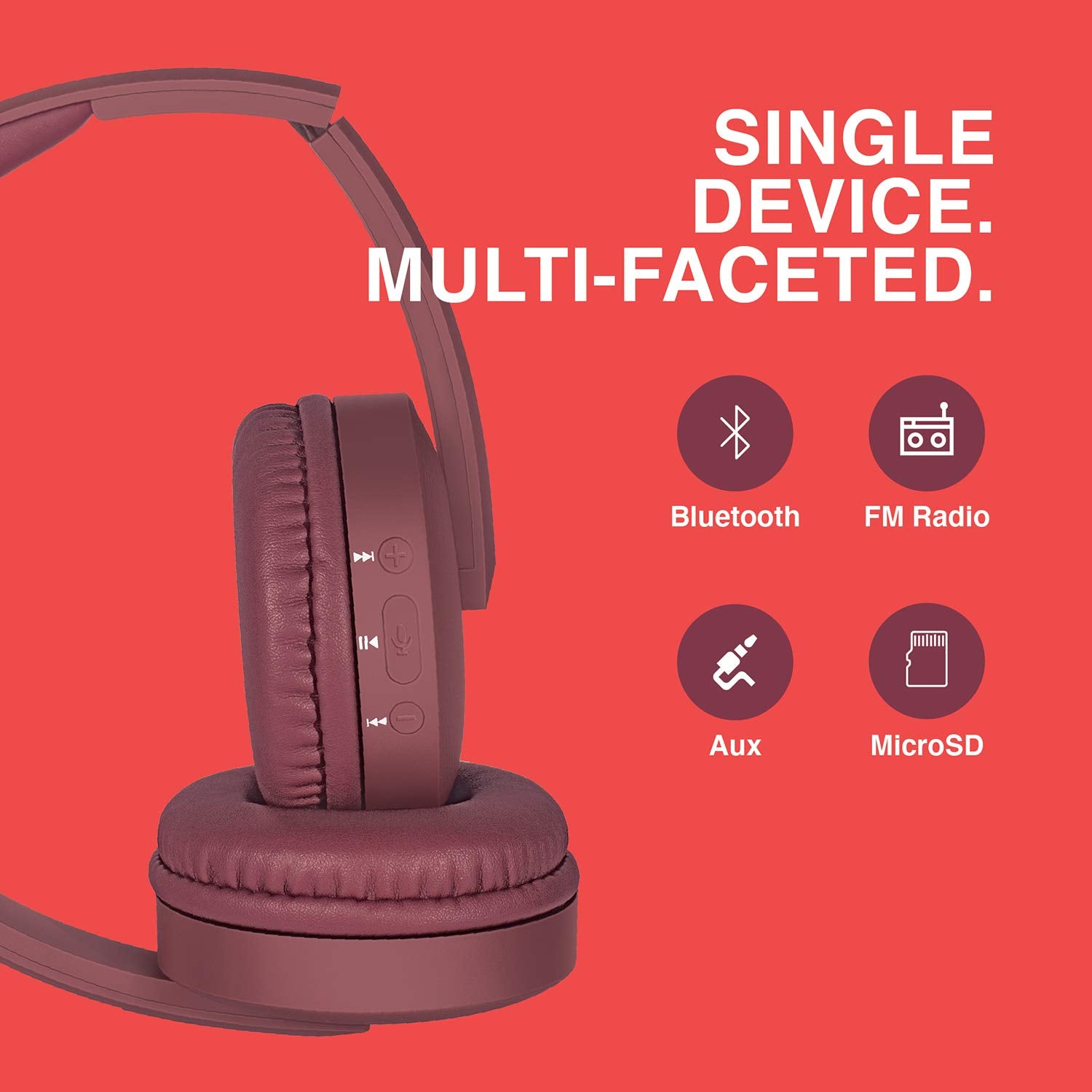 FINGERS Beauté Wireless Headset with FM Radio & 17 hrs Playback time-Headsets-dealsplant