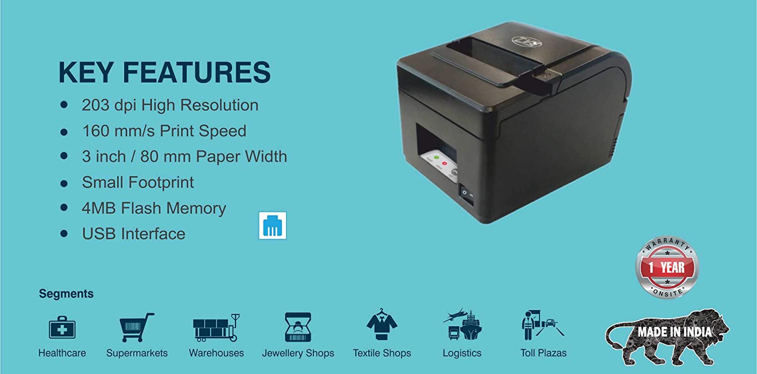 TVS Electronics RP3160 Gold Thermal Receipt Printer-Printers, Copiers & Fax Machines-dealsplant