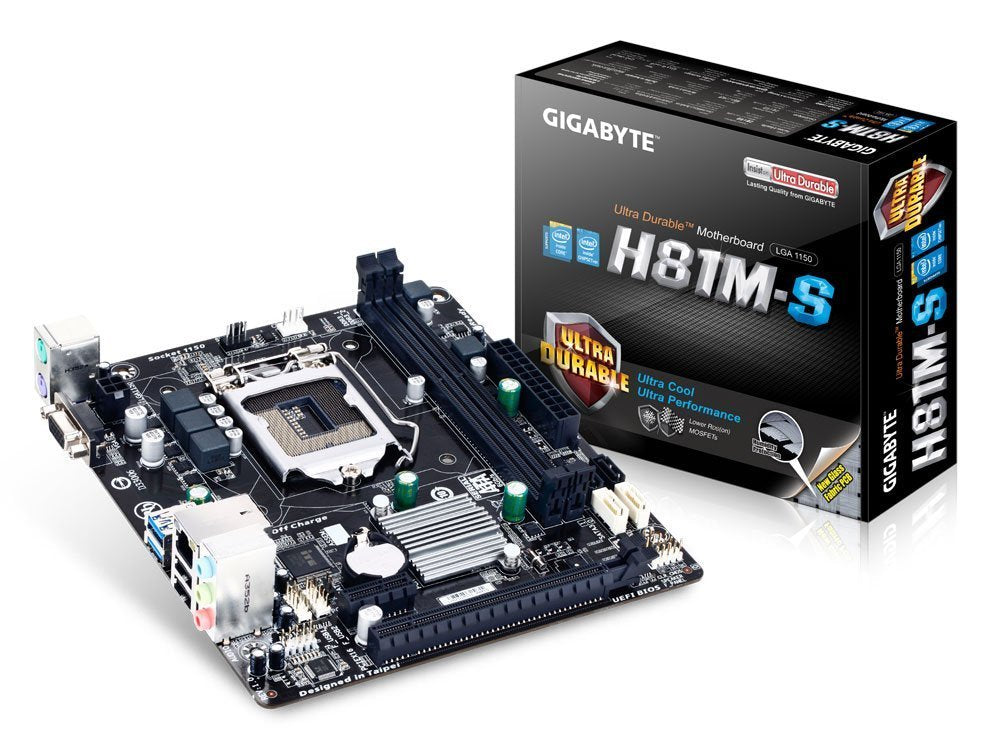 Gigabyte GA-H81M-S LGA 1150 Ultra Durable Motherboard Intel 4th Generation Intel Core Processors, CPU Socket - LGA 1150, Chipset - Intel H81 Chipset-Motherboard-dealsplant